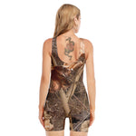 Hunting Camo Pattern Print Sleeveless One Piece Swimsuit
