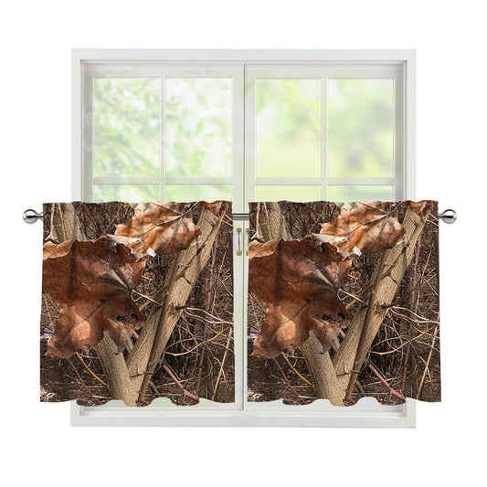 Hunting Camo Pattern Print Tier Curtains
