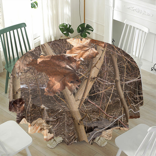 Hunting Camo Pattern Print Waterproof Round Tablecloth