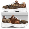 Hunting Camo Pattern Print White Chunky Shoes