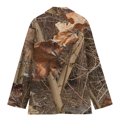 Hunting Camo Pattern Print Women's Blazer