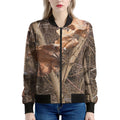 Hunting Camo Pattern Print Women's Bomber Jacket