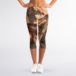 Hunting Camo Pattern Print Women's Capri Leggings