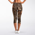 Hunting Camo Pattern Print Women's Capri Leggings