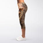 Hunting Camo Pattern Print Women's Capri Leggings