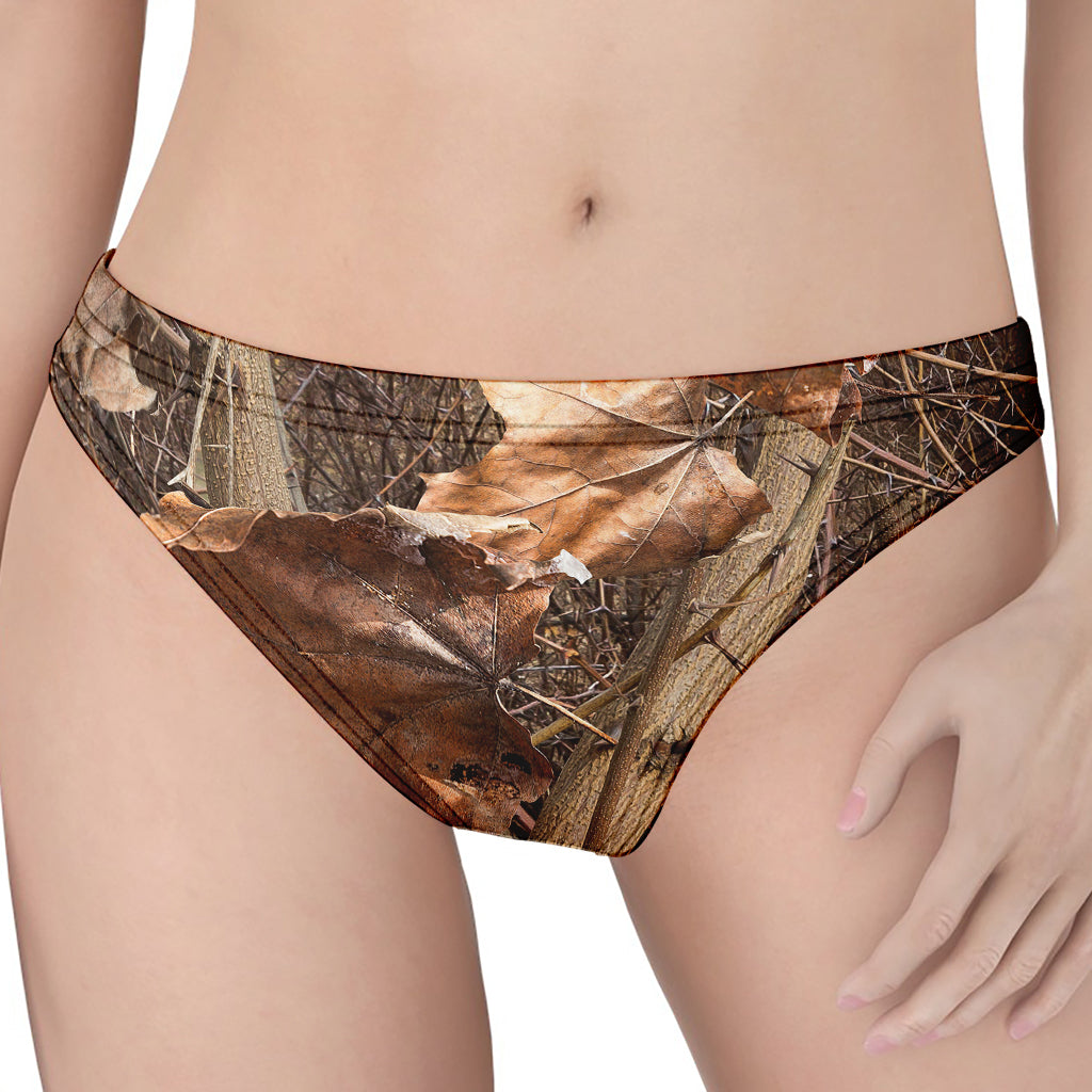 Hunting Camo Pattern Print Women's Thong