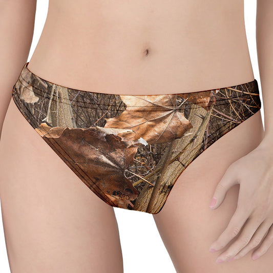 Hunting Camo Pattern Print Women's Thong
