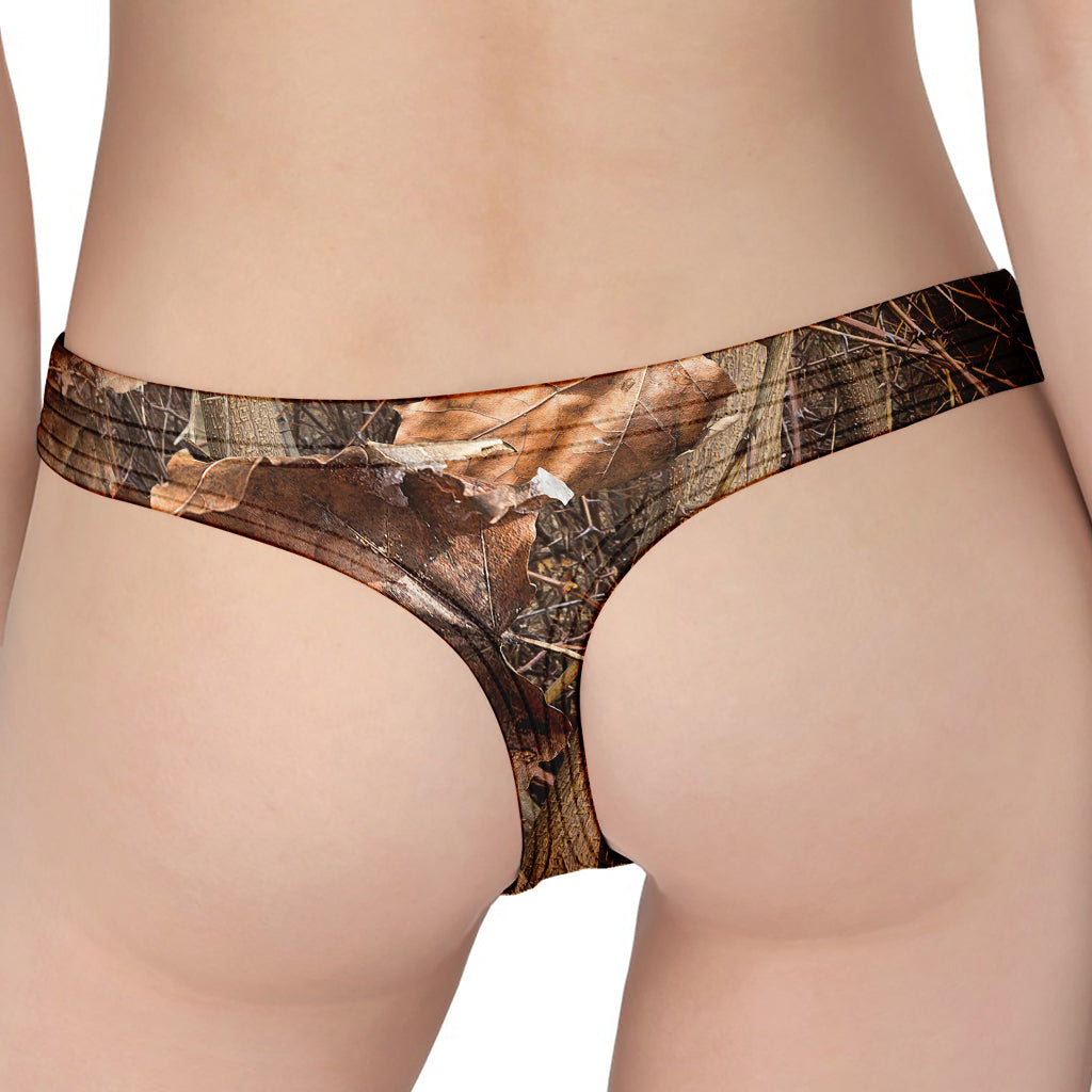 Hunting Camo Pattern Print Women's Thong