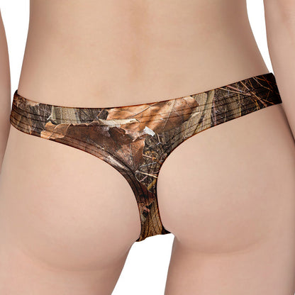 Hunting Camo Pattern Print Women's Thong