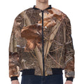 Hunting Camo Pattern Print Zip Sleeve Bomber Jacket