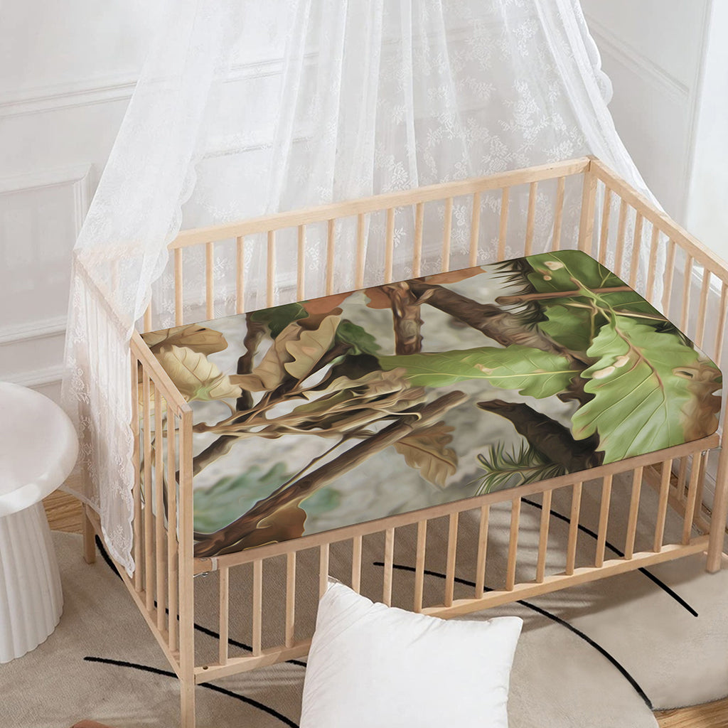 Hunting Camouflage Pattern Print Baby Crib Sheet