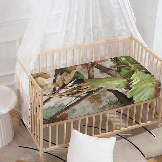 Hunting Camouflage Pattern Print Baby Crib Sheet