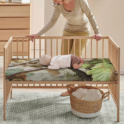 Hunting Camouflage Pattern Print Baby Crib Sheet