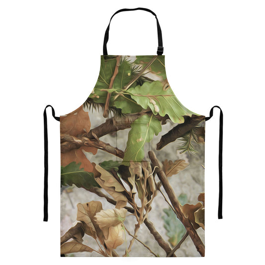 Hunting Camouflage Pattern Print Bib Apron With Pocket