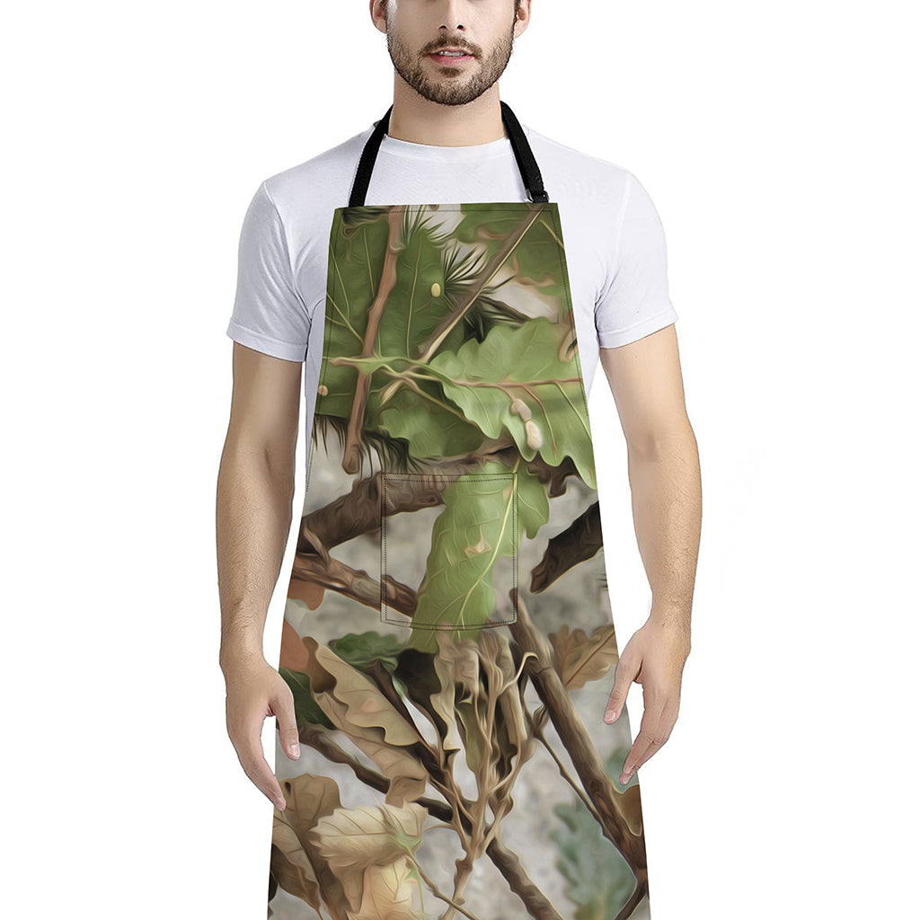 Hunting Camouflage Pattern Print Bib Apron With Pocket