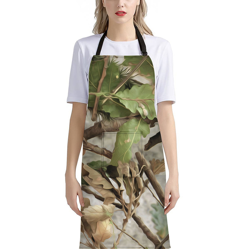Hunting Camouflage Pattern Print Bib Apron With Pocket