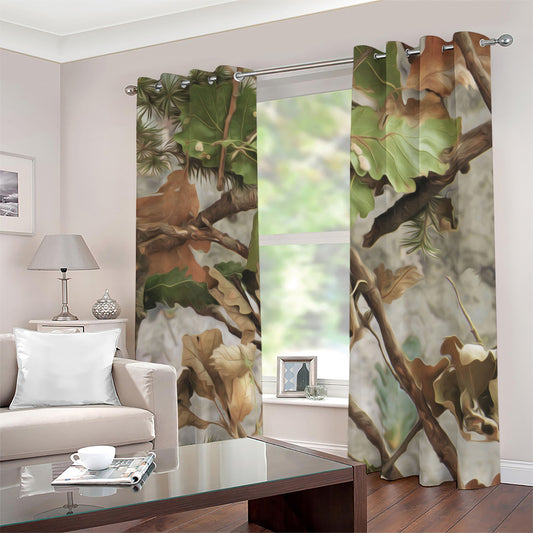 Hunting Camouflage Pattern Print Blackout Grommet Curtains