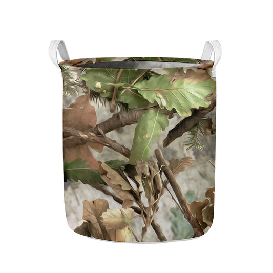 Hunting Camouflage Pattern Print Collapsible Laundry Basket