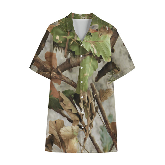 Hunting Camouflage Pattern Print Cotton Hawaiian Shirt