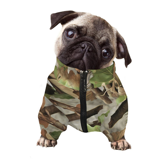 Hunting Camouflage Pattern Print Dog Zip Up Jacket