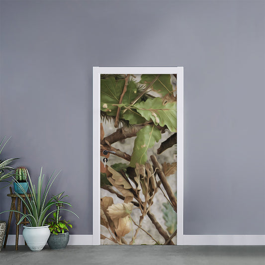 Hunting Camouflage Pattern Print Door Sticker