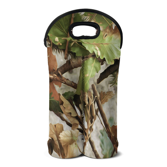 Hunting Camouflage Pattern Print Double Neoprene Wine Tote