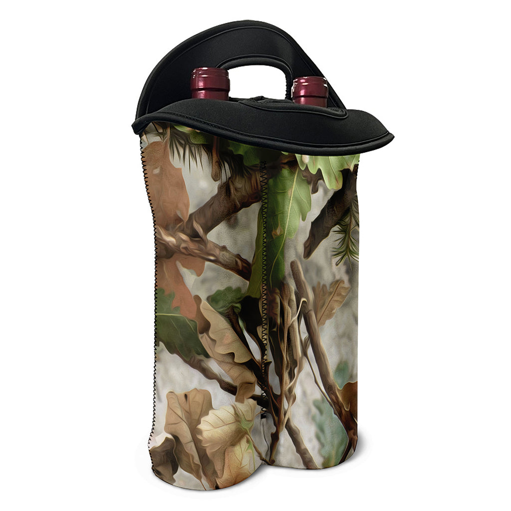 Hunting Camouflage Pattern Print Double Neoprene Wine Tote