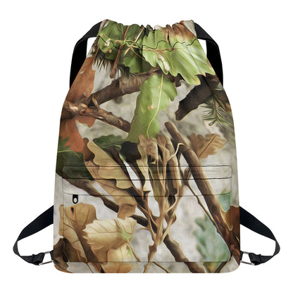 Hunting Camouflage Pattern Print Drawstring Backpack