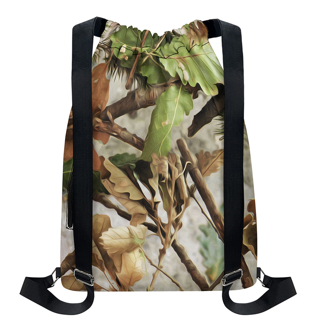 Hunting Camouflage Pattern Print Drawstring Backpack