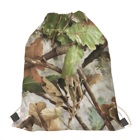 Hunting Camouflage Pattern Print Drawstring Bag