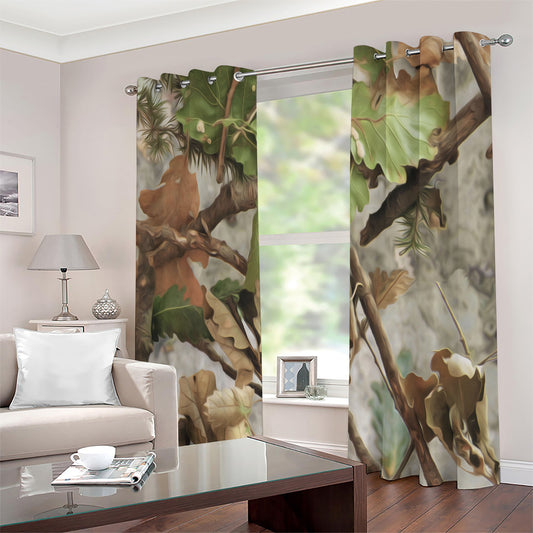 Hunting Camouflage Pattern Print Extra Wide Grommet Curtains