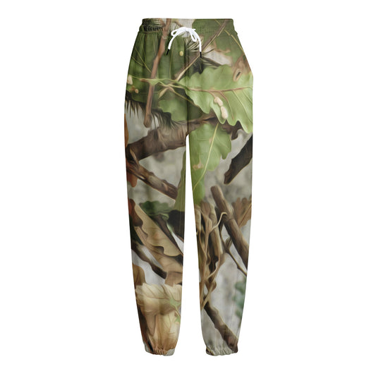 Hunting Camouflage Pattern Print Fleece Lined Knit Pants