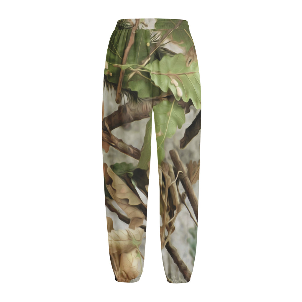 Hunting Camouflage Pattern Print Fleece Lined Knit Pants
