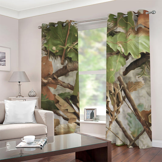 Hunting Camouflage Pattern Print Grommet Curtains