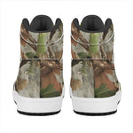 Hunting Camouflage Pattern Print High Top Leather Sneakers