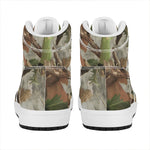 Hunting Camouflage Pattern Print High Top Leather Sneakers