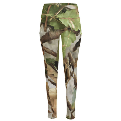 Hunting Camouflage Pattern Print High-Waisted Pocket Leggings