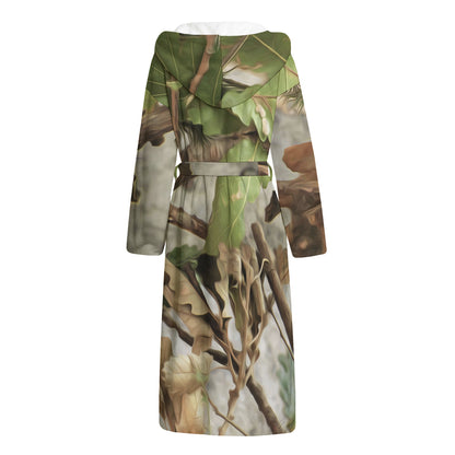 Hunting Camouflage Pattern Print Hooded Bathrobe