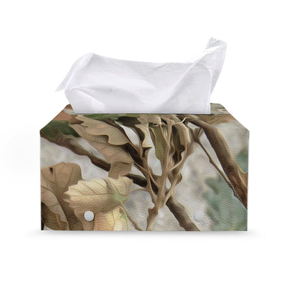 Hunting Camouflage Pattern Print Leather Tissue Box Cover