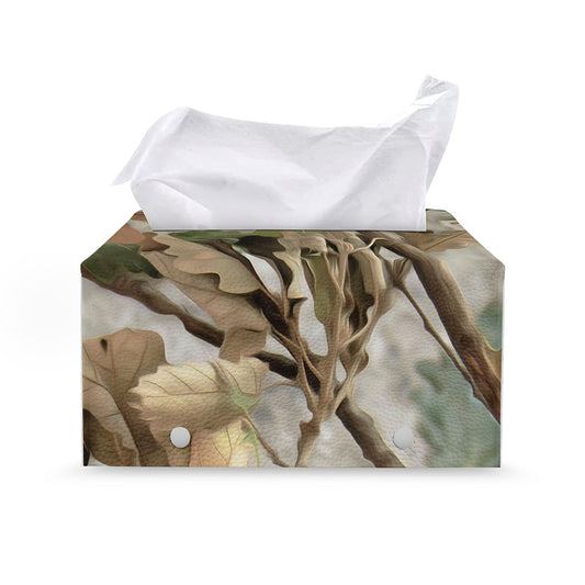 Hunting Camouflage Pattern Print Leather Tissue Box Cover