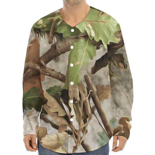 Hunting Camouflage Pattern Print Long Sleeve Baseball Jersey