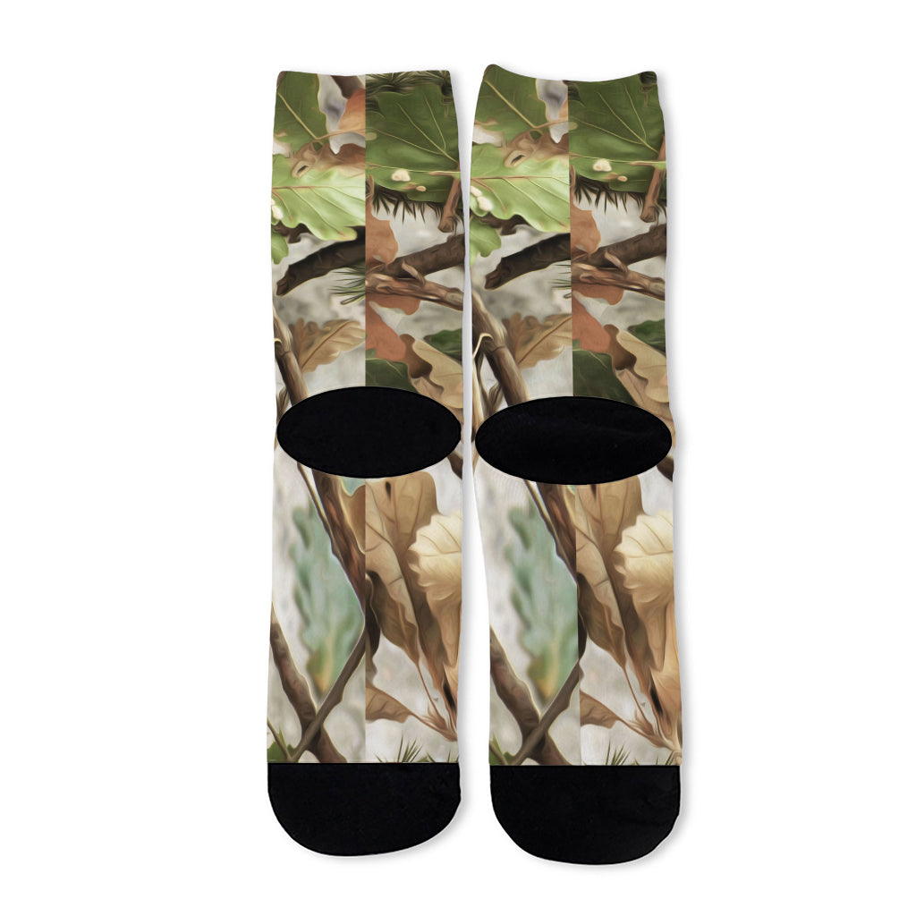 Hunting Camouflage Pattern Print Long Socks