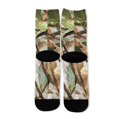 Hunting Camouflage Pattern Print Long Socks
