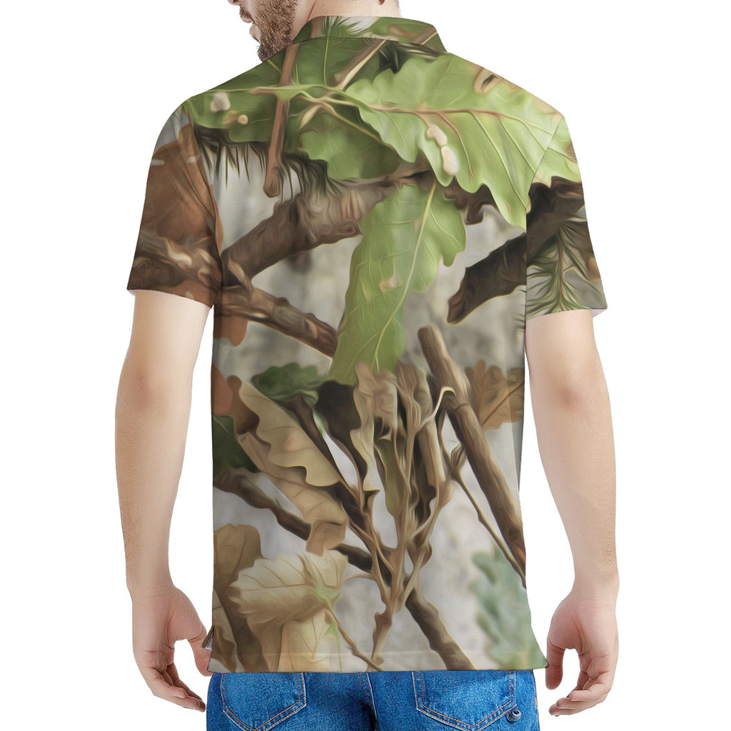 Hunting Camouflage Pattern Print Men's Polo Shirt
