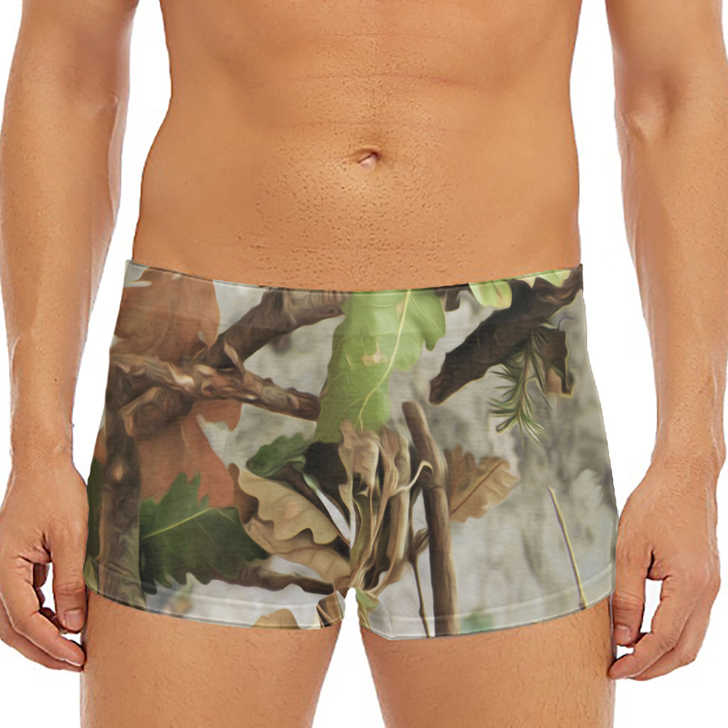 Hunting Camouflage Pattern Print Men's Short Boxer Briefs