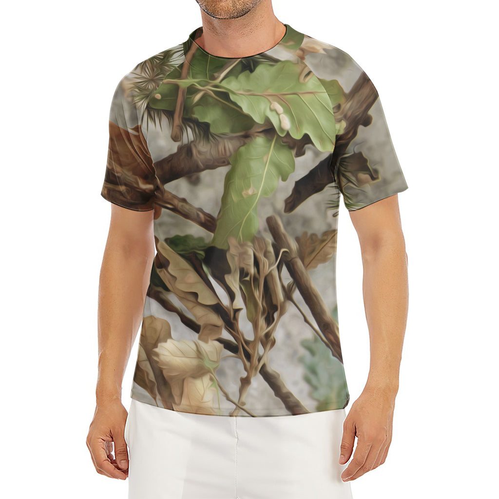 Hunting Camouflage Pattern Print Men's Short Sleeve Rash Guard