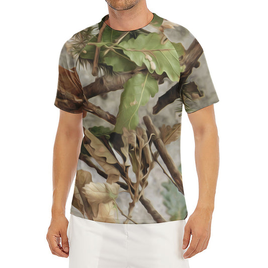 Hunting Camouflage Pattern Print Men's Short Sleeve Rash Guard