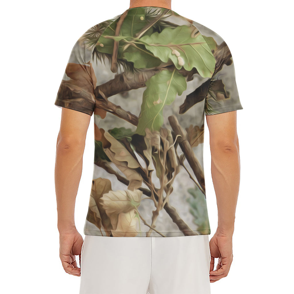 Hunting Camouflage Pattern Print Men's Short Sleeve Rash Guard