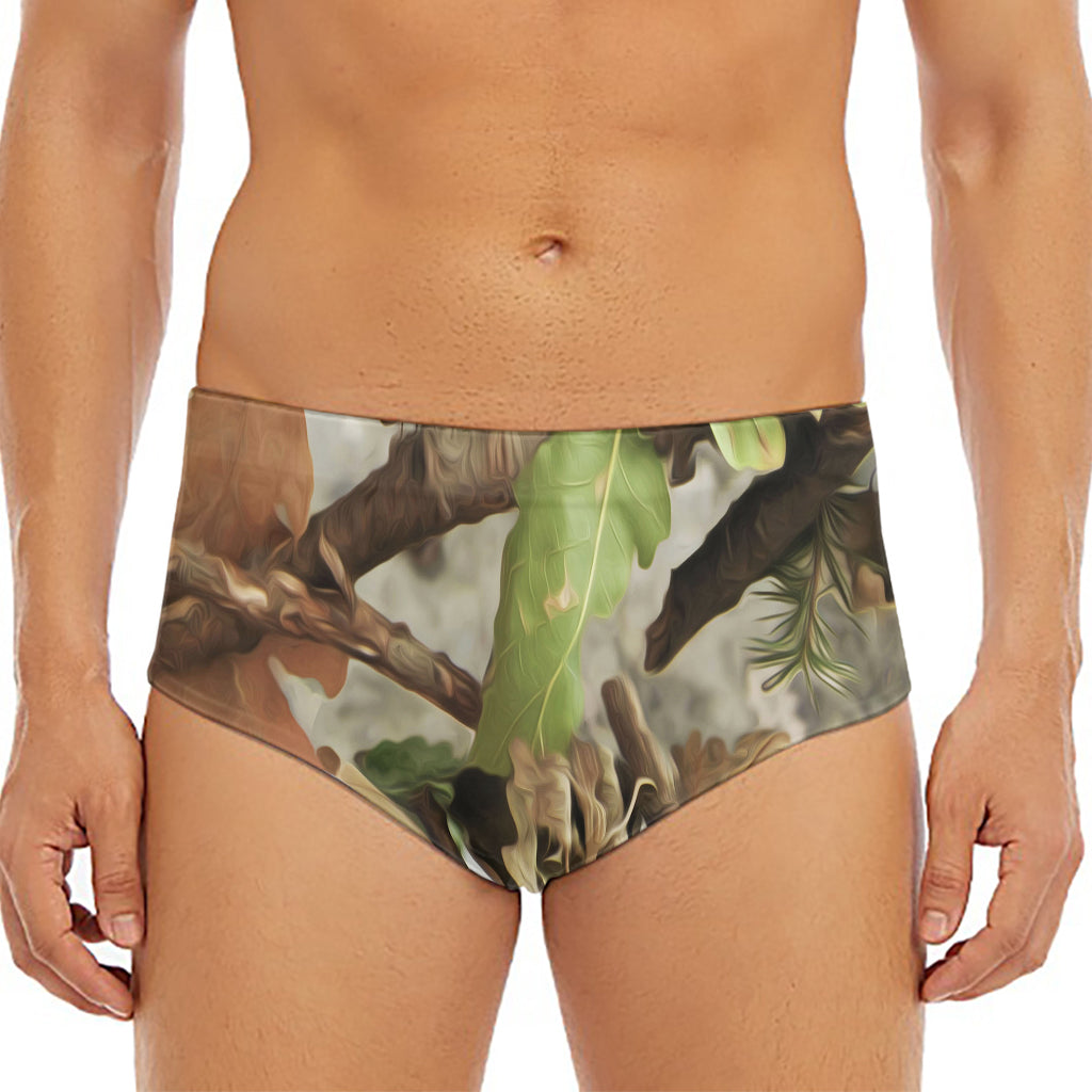 Hunting Camouflage Pattern Print Men's Triangle Swim Briefs