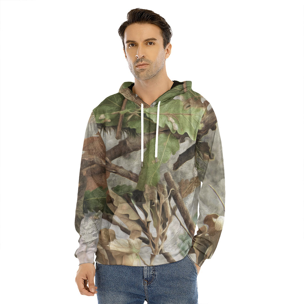 Hunting Camouflage Pattern Print Men's Velvet Pullover Hoodie